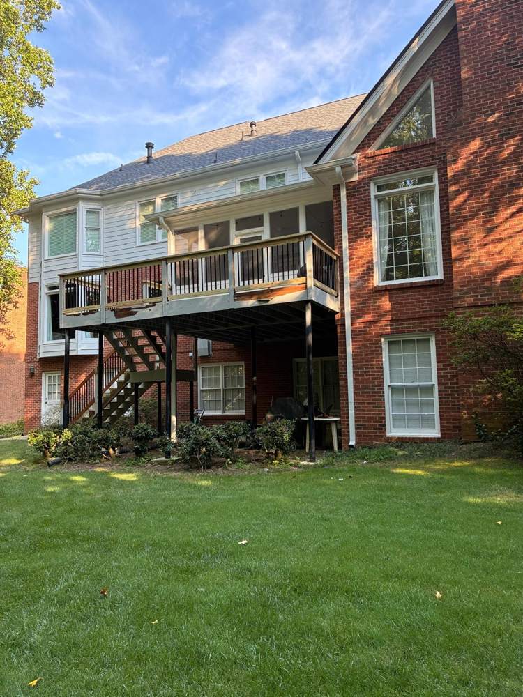 Elevated deck and stairs: Finished deck
