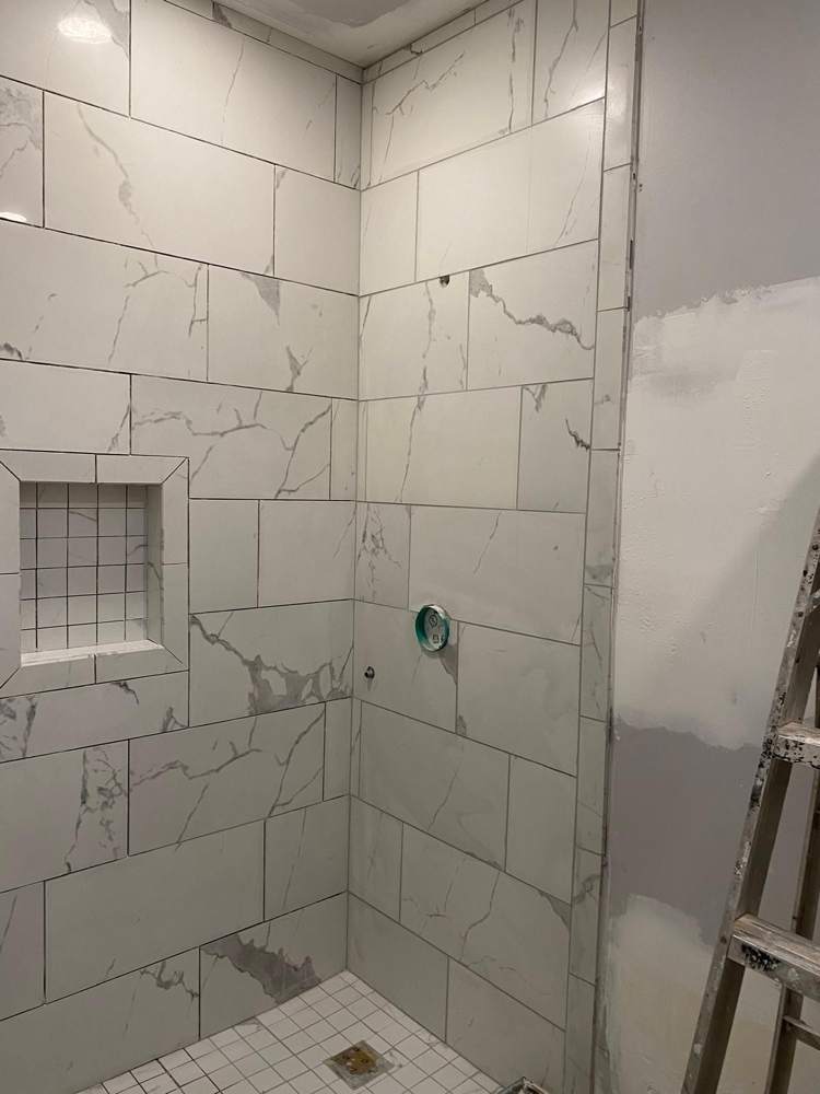 Shower remodel: After: finished tile