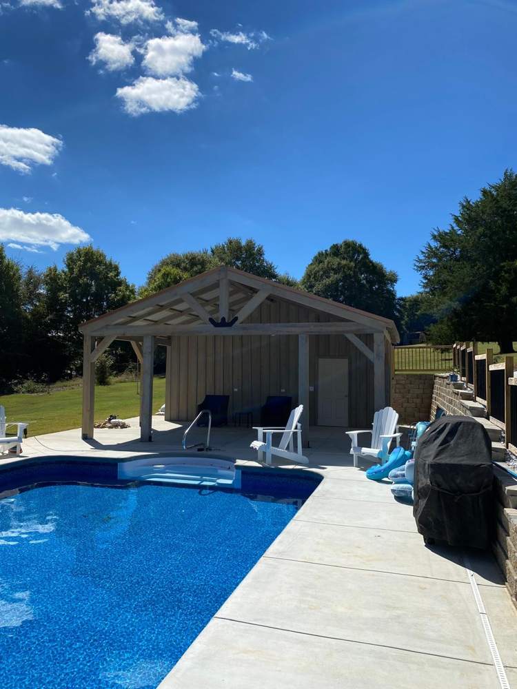 Pool pavilion: Finished pavilion