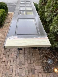 French door repaint: In progress: new bottom rail