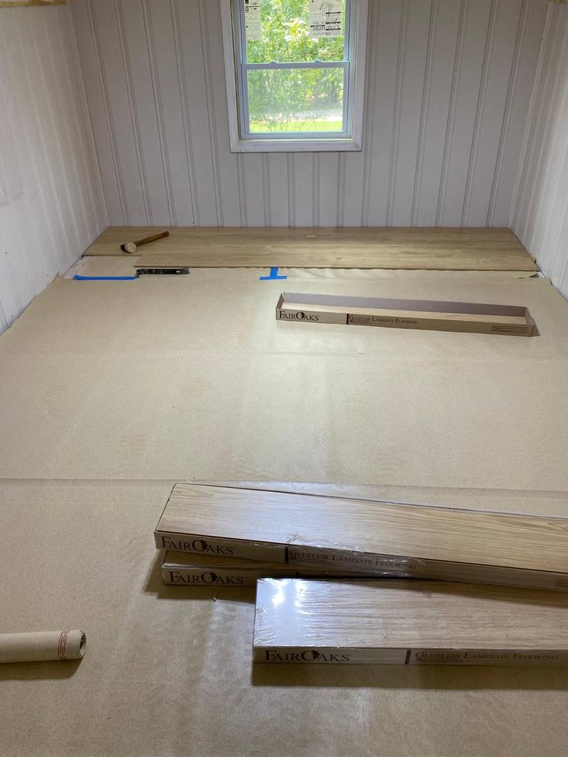 Laminate flooring: Before: underlayment