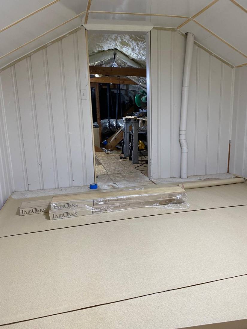 Laminate flooring: Before: prep