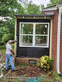 Wall framing and window: After: framed and wrapped