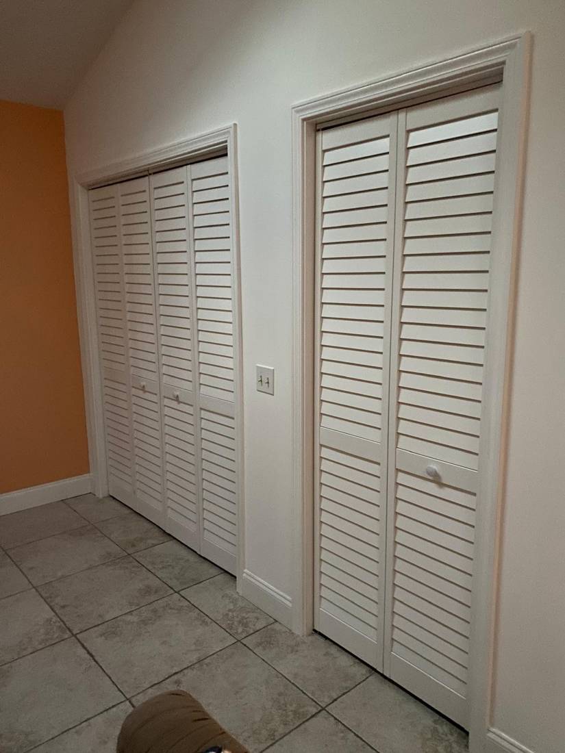 Laundry area: After: finished closet doors
