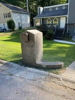 Mailbox column: After: new concrete column