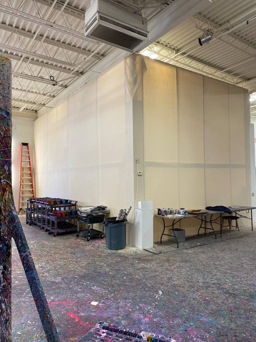 Art studio canvas walls: Finished walls