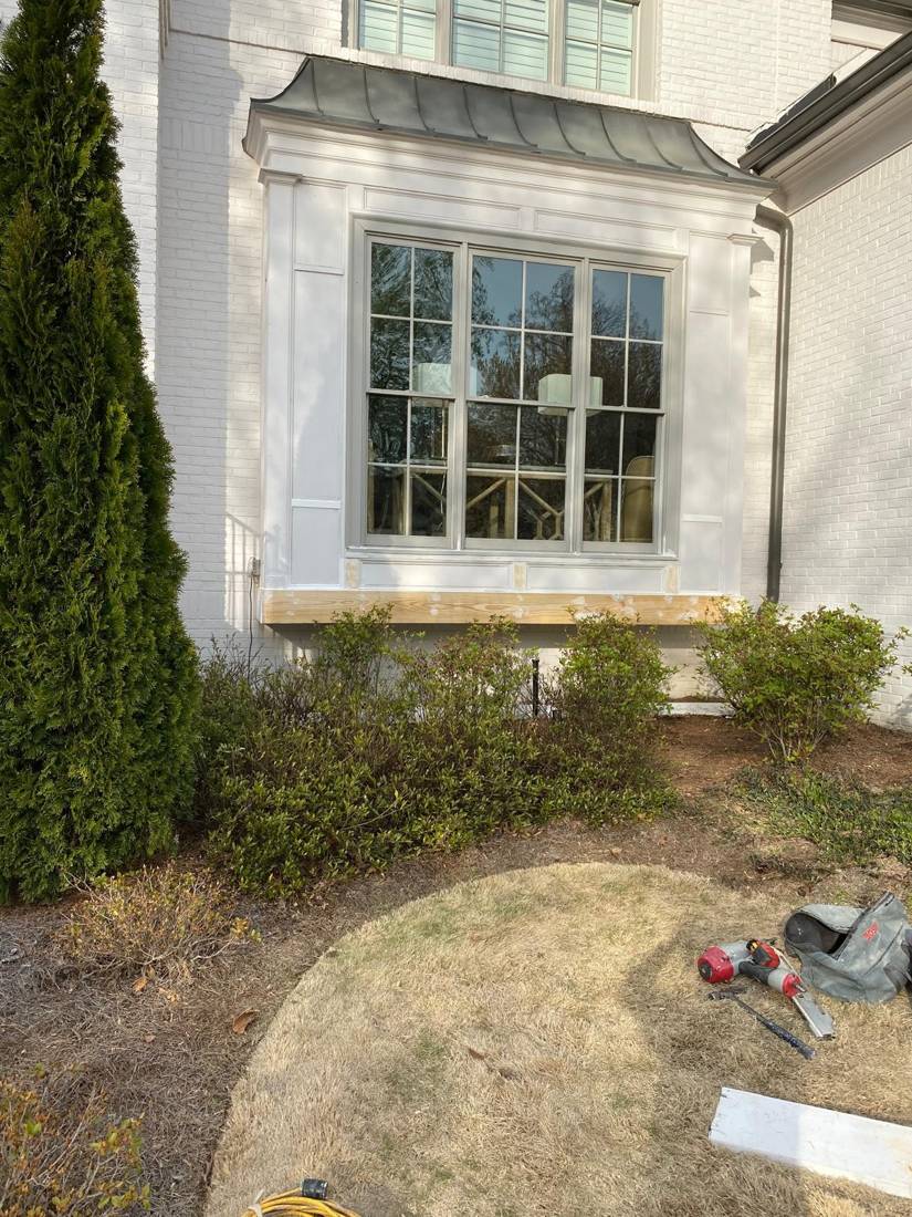Window sill repair: After: new sill installed
