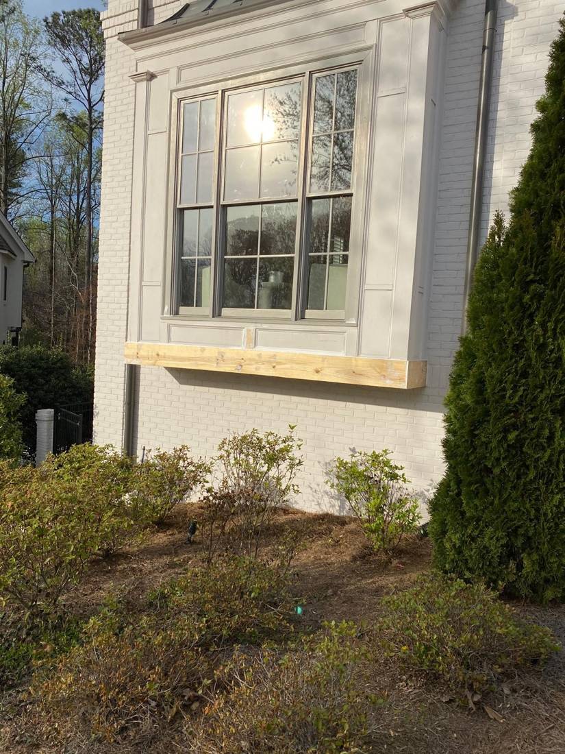 Window sill repair: After: side view
